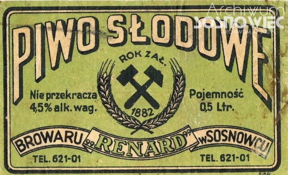 Piwo Słodowe Browaru "Renard" w Sosnowcu