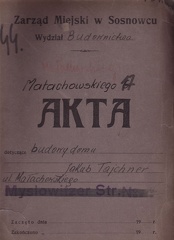 Okładka akt budowy domu ul. Małachowskiego 